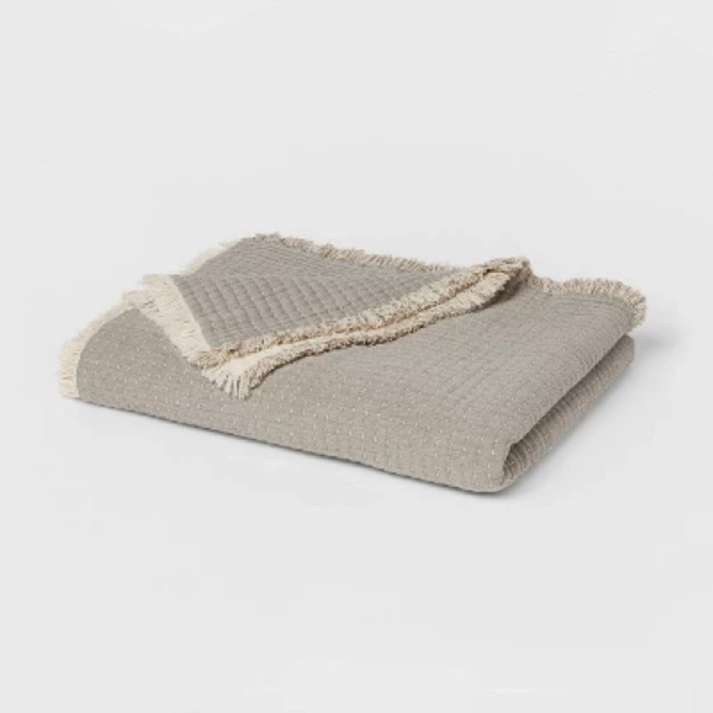 NWOT 60"x80" Woven Bed Throw Gray - Threshold™